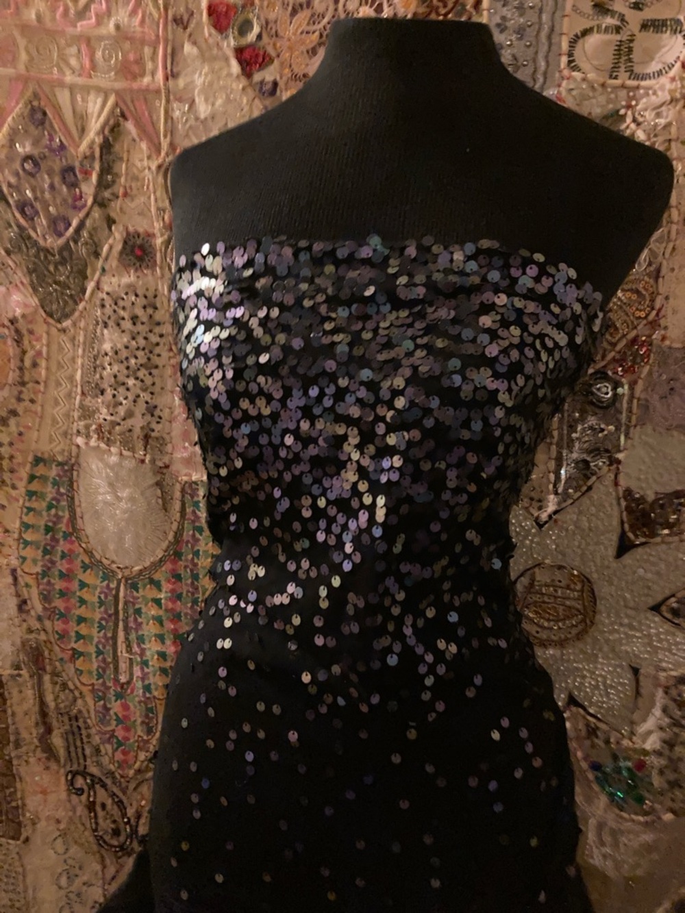 Express Black Sequin Strapless Tube Top